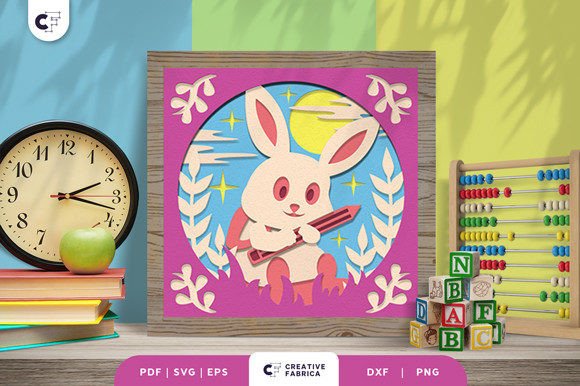 Bunny Goes to School 3D Shadow Box SVG: A Creative Craft Project