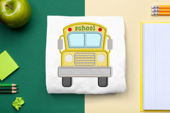 Front View School Bus Applique